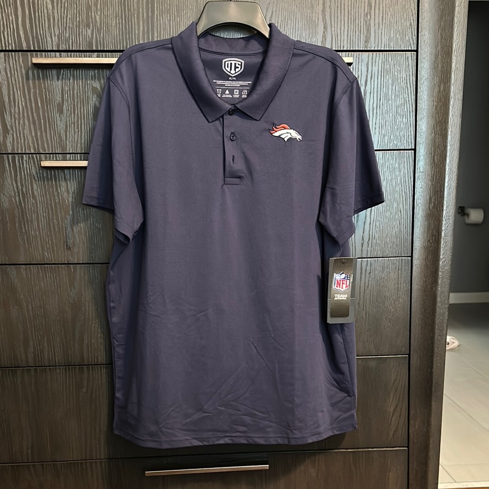Blue Polo Shirt with Athletic Fabric
